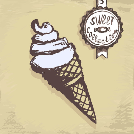 Sweet collection of didderent cakes. Vector illustrationのイラスト素材