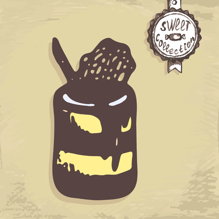 Sweet collection of didderent cakes. Vector illustrationのイラスト素材