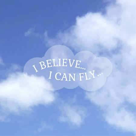 Blurry Blue sky with clouds. Vector illustrationのイラスト素材