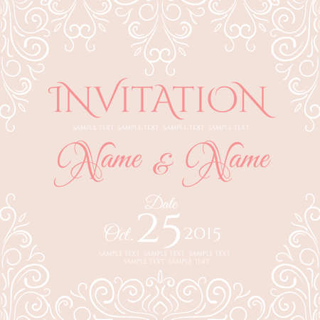 Retro vintage Invitation card design. Vector illustration.のイラスト素材