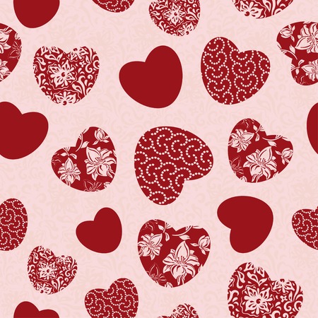 Valentines day seamless with hearts. Vector illustrationのイラスト素材