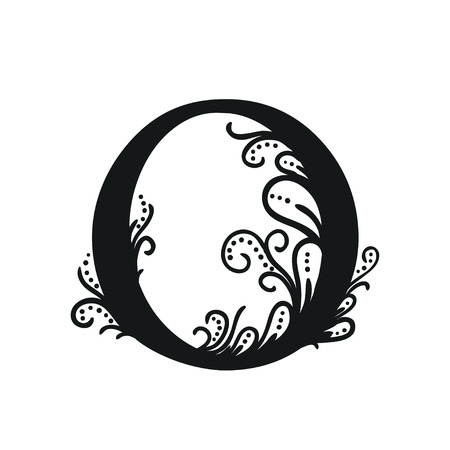 Set of Isolated stylized calligraphic illustrations. ABCのイラスト素材