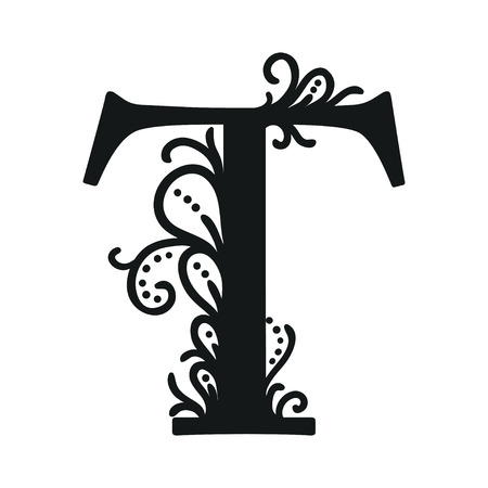 Set of Isolated stylized calligraphic illustrations. ABCのイラスト素材