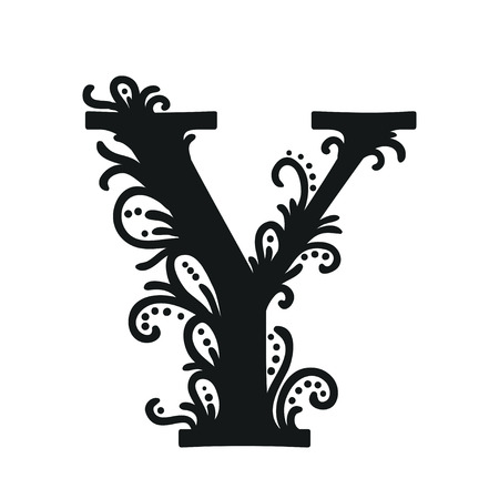 Set of Isolated stylized calligraphic illustrations. ABCのイラスト素材