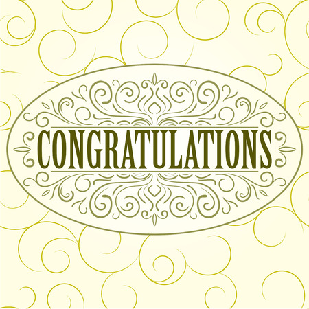 Vector vintage card with floral ornament design. Congratulations cardのイラスト素材