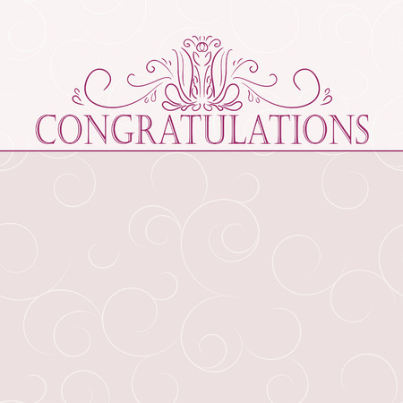 Vector vintage card with floral ornament design. Congratulations cardのイラスト素材