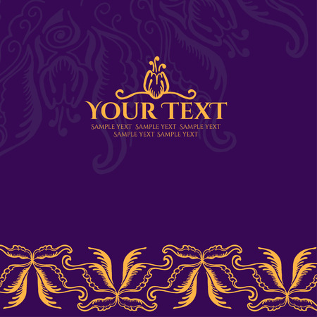 Vintage Congratulations card with lace ornament. Vector illustration.のイラスト素材