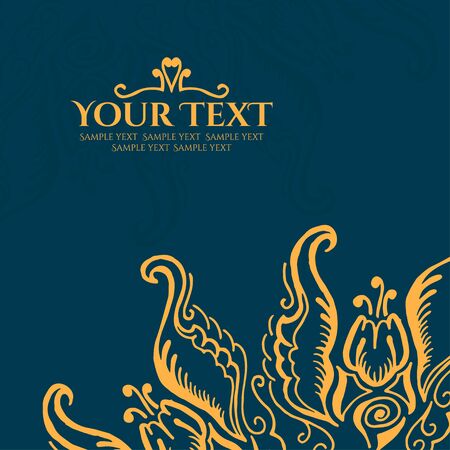 Vintage Congratulations card with lace ornament. Vector illustration.のイラスト素材