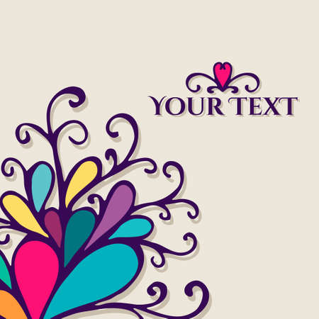 Floral bright card. Abstract colorful vector illustrationのイラスト素材