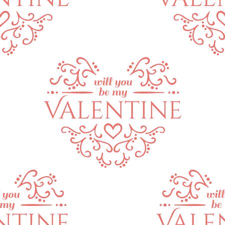 Valentine seamless hearts and Love you pattern. Vector Illustrationのイラスト素材