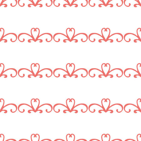 Valentine seamless hearts and Love you pattern. Vector Illustrationのイラスト素材