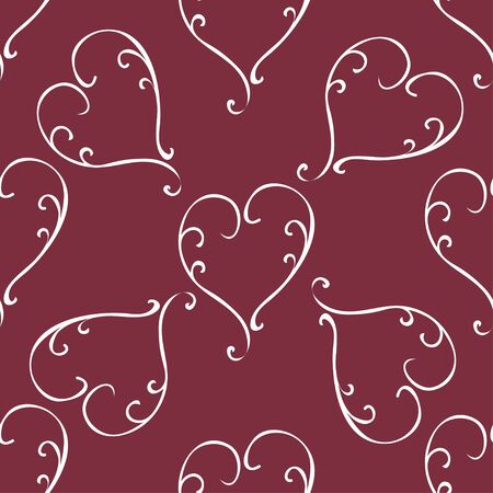 Valentine seamless hearts and Love you pattern. Vector Illustrationのイラスト素材