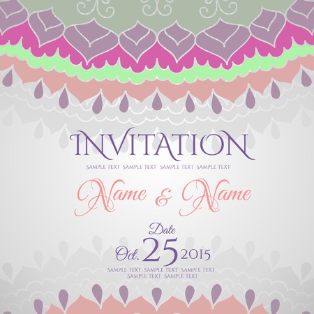 Mandala pattern design template. Vintage ethnic background frame. Vector illustration.のイラスト素材