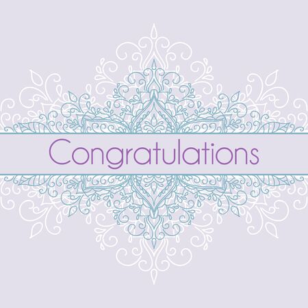 Vector vintage card with floral ornament design. Congratulations cardのイラスト素材