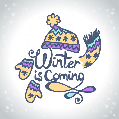 Winter is coming. Christmas background. Vector illustrationのイラスト素材