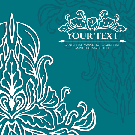 Vintage invitation card with lace ornament. Vector illustrationのイラスト素材