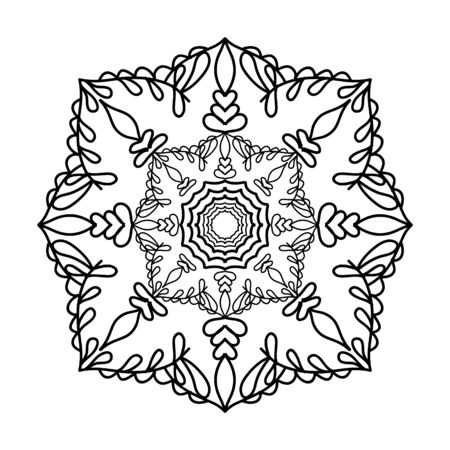 Various isolated winter snowflake on white. Vector illustrationのイラスト素材