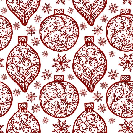 Christmas collection. Set of seamless with icons of mandala ornament. Vector illustrationのイラスト素材