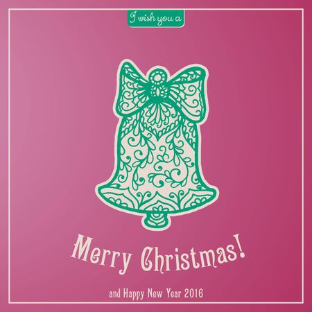 Merry Christmas lettering. Congratulations card. Vector illustrationのイラスト素材