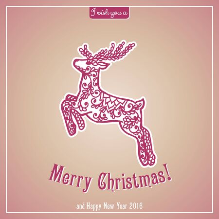 Merry Christmas lettering. Congratulations card. Vector illustrationのイラスト素材