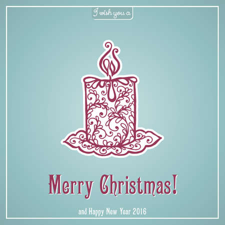 Merry Christmas lettering. Congratulations card. Vector illustrationのイラスト素材