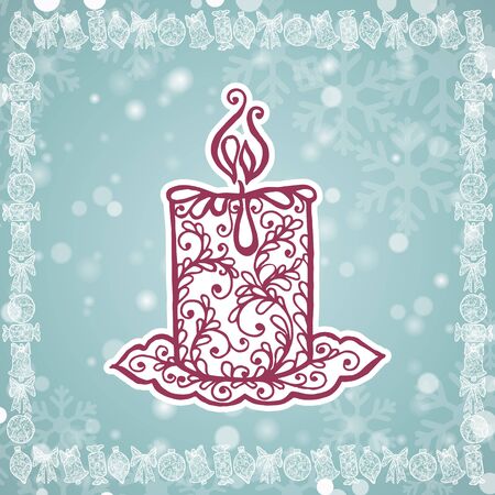 Merry Christmas lettering. Congratulations card. Vector illustrationのイラスト素材
