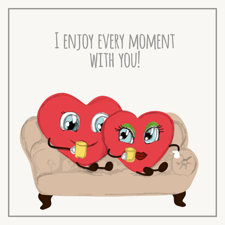 Congratulations card with hearts for Valentines Day collection. Vector illustrationのイラスト素材