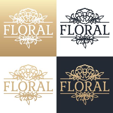 Calligraphic design element. Boutique brand, golden  design template. Vector illustrationのイラスト素材