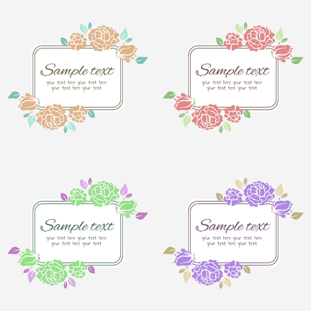 Vintage frame with floral pattern.のイラスト素材