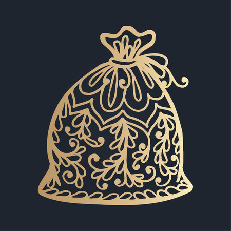 Isolated pattern with floral lace ornament for Christmas collection. Vector illustrationのイラスト素材