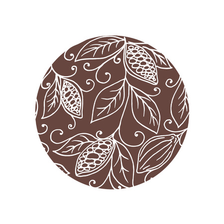 Hand drawing isolated cocoa beans. Vector illustrationのイラスト素材