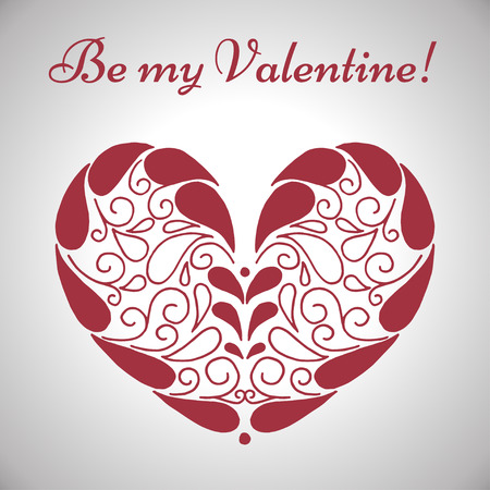 Valentines day ornamental heart. Vector illustrationのイラスト素材