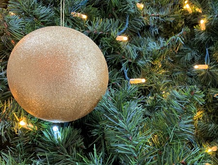 Christmas tree decoration garland. Christmas, New Year, backgroundの写真素材