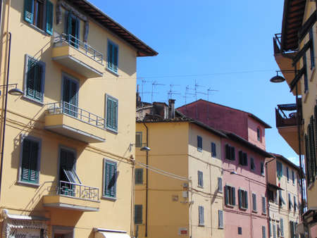 Montelupo Fiorentino, Tuscany, Italy, April 27th, 2019. Historical center of the town. Architecture and landmark of Montelupo Fiorentino.のeditorial素材