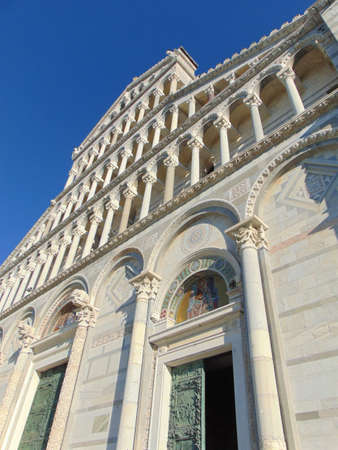 Pisa Tuscany Italy. January 7th, 2019. View of the Pisa Cathedral facade (Santa Maria Assunta).のeditorial素材