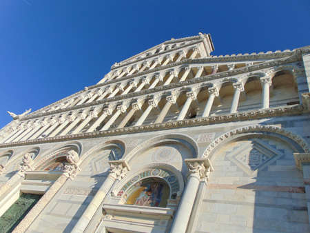 Pisa Tuscany Italy. January 7th, 2019. View of the Pisa Cathedral facade (Santa Maria Assunta).のeditorial素材