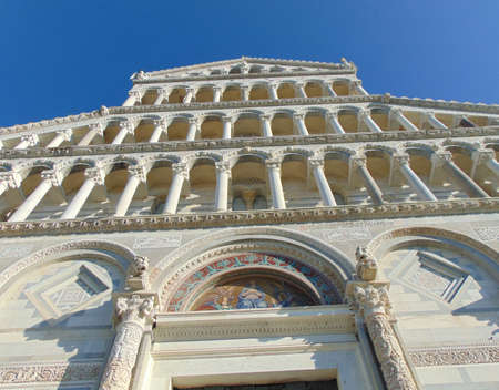 Pisa Tuscany Italy. January 7th, 2019. View of the Pisa Cathedral facade (Santa Maria Assunta)のeditorial素材