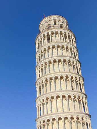 Pisa Tuscany Italy. January 7th, 2019. Leaning Tower of Pisa against the blue sky.