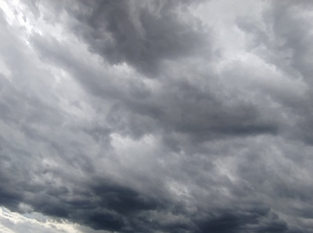 Storm clouds timelapse, background. Sky with gray clouds, storm, background, thunderclouds, unstable...