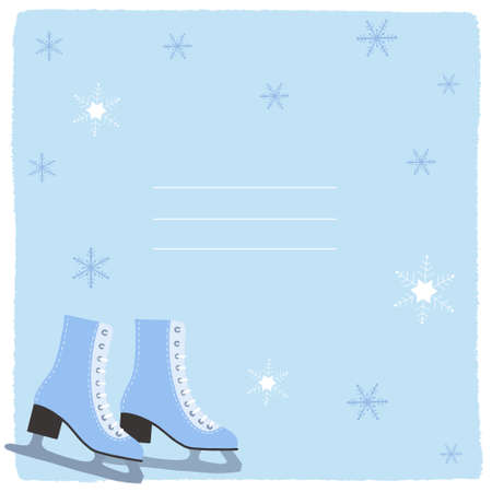 Vector element for postcard or cover on the theme of Christmas, winter and sports.のイラスト素材