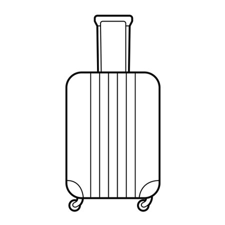 Suitcase. Isolated outline Illustration on white backgroundのイラスト素材
