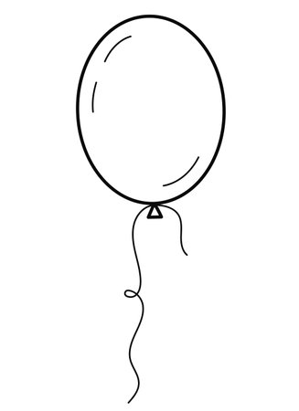 Balloon. Simple outline vector illustration, isolated on white background.のイラスト素材