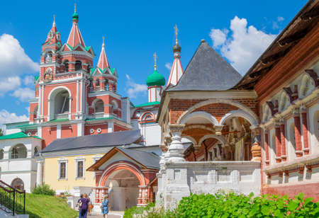 Svenigorod, Moscow Region, Russia. June 24, 2020. Museum, Orthodoxy concept. View of the historic buildings of the Savvino-Storozhevsky Men's Monastery. Horizontal orientation, selective focus.のeditorial素材