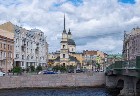 Russia, Saint-Petersburg. - 01 August 2020 Temple of the Saints and Righteous Simeon the God-Receiver and Anna the Prophet. Horizontal orientation, selective focus.のeditorial素材