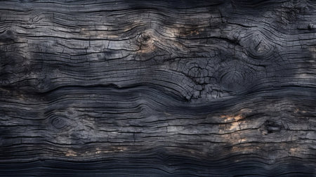 Background texture of the surface of burnt wood. AI generated.の素材