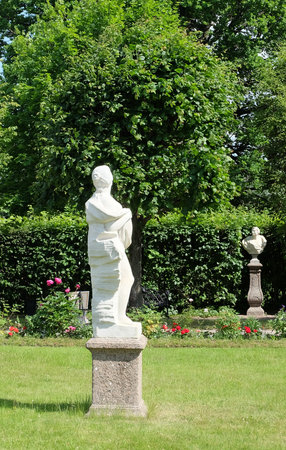 Moscow, Russia - 06.21.2023: Kuskovo estate, sculptures in the regular park of the palaceのeditorial素材