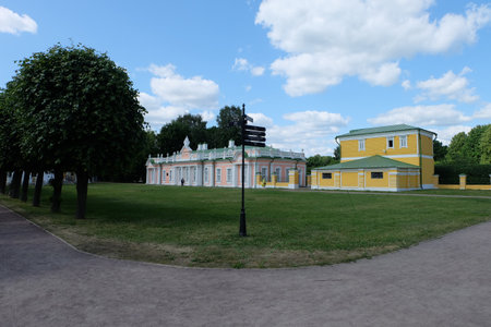 Moscow, Russia - 06.21.2023: Kuskovo estate, view of the kitchen outbuilding.のeditorial素材