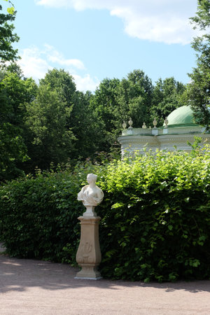 Moscow, Russia - 06.21.2023: Kuskovo estate, Hermitage pavilion and park sculptureのeditorial素材