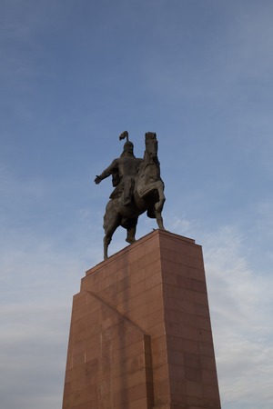 Bishkek, Kyrgyzstan - September 30, 2014: Photo of the Erkindik Freedom statue which is situated on the Ala-Too Square in Kyrgyzstan's capital Bishkek.のeditorial素材