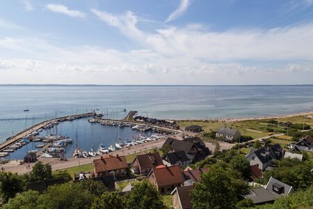 Ven, Sweden - August 06, 2015: Photograph of the small sailing boat harbor in the village Kyrkbacken on island Ven.のeditorial素材
